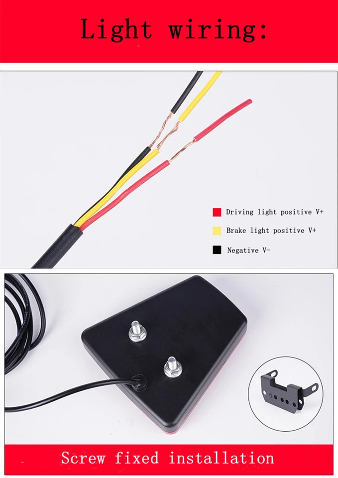 Luz de freno trasera LED estroboscópica roja intermitente luz antiniebla trasera parachoques trasero en forma de V Foto 4 de 4