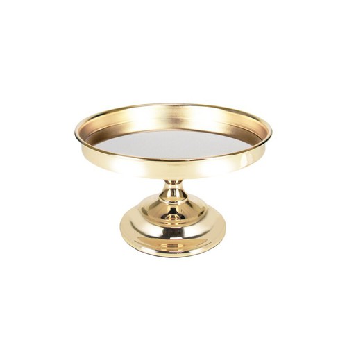 8-1/4"D x 4-3/4"H Gold Classic Round Dessert Cake Stand Display Serving Platter - Picture 5 of 5