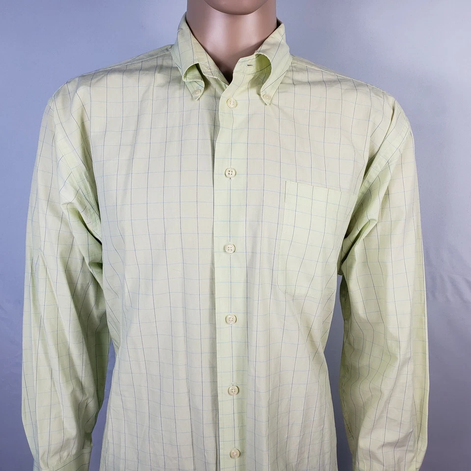 Рубашка мужская Nautica XL XLarge 16,5 32/33 желтая в полоску с длинным рукавом - Изображение 2 из 4