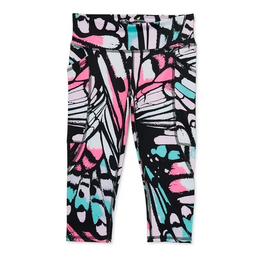 Athletic Works Girls SIZE L 10-12 Core Leggings, Color:Navy Pink Butterfly NEW - 第 1/3 張圖片