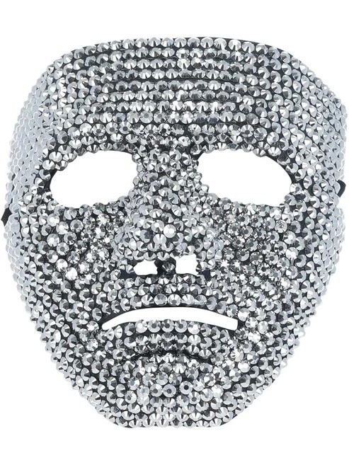 Silver Jewelled Robot Mask Disco Halloween Costume Accessory - image 2 of 3