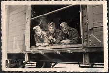 WWII Original Photo - German army soldiers - 2.3 x  3.4 inch - 