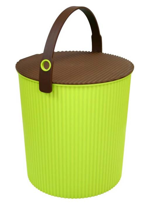 Sgabello Contenitore Giochi 20 Litri Lime | Secchio Salvaspazio Bambini - 1