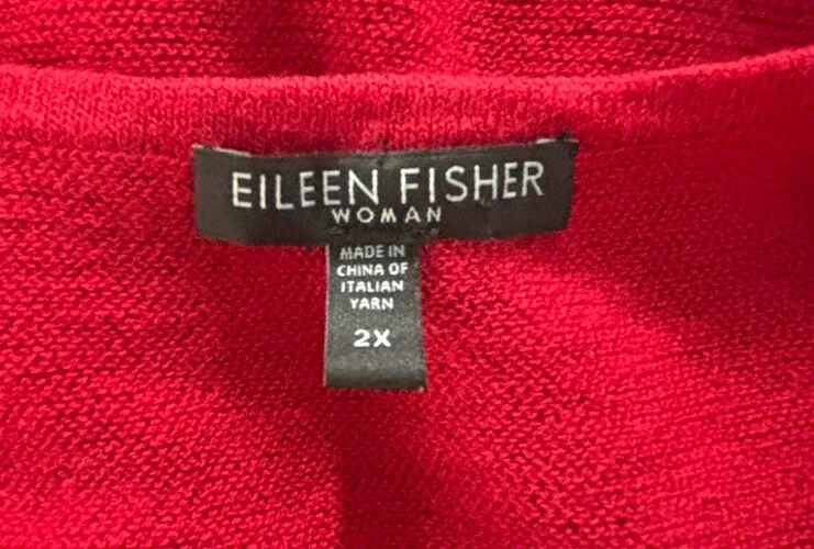 EILEEN FISHER Red Wool Sleeveless Tank Plus Size 2X - Image 2 of 3
