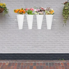 4 Buckets Wall-mounted Flower Stand  W/ Buckets Decorative Flower Display Stand