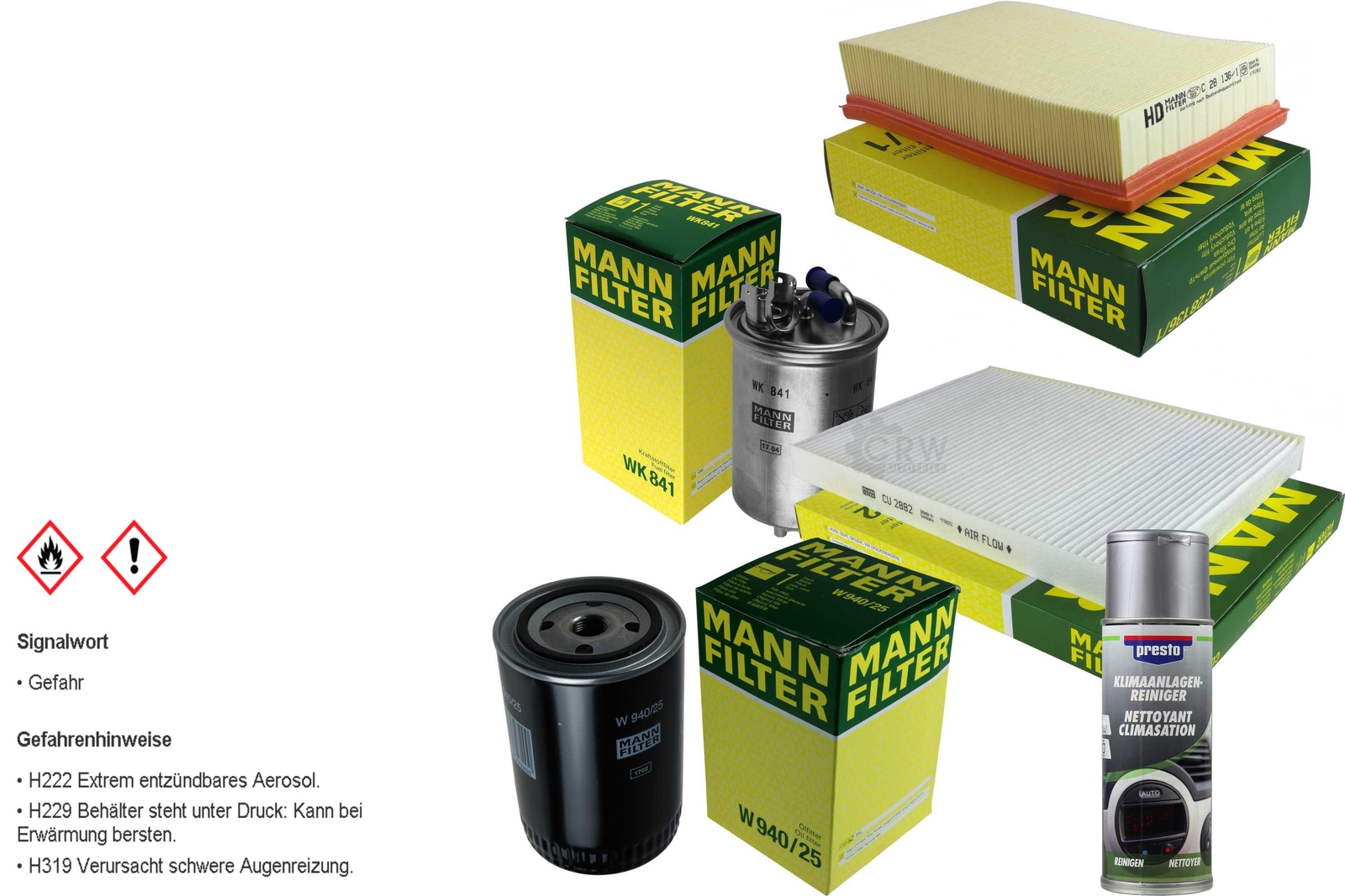 MANN-FILTER Inspektionspaket Presto Klima-Reiniger FüR Vw Caddy Ii Kasten 1.9-image