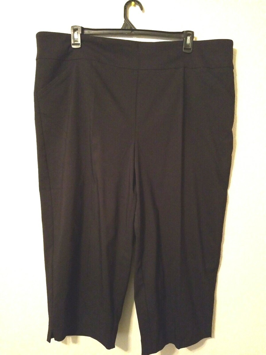 New W/Tag Pull-on Black WORTHINGTON Woman Size 3X Ankle Capri Pants  w/Pockets