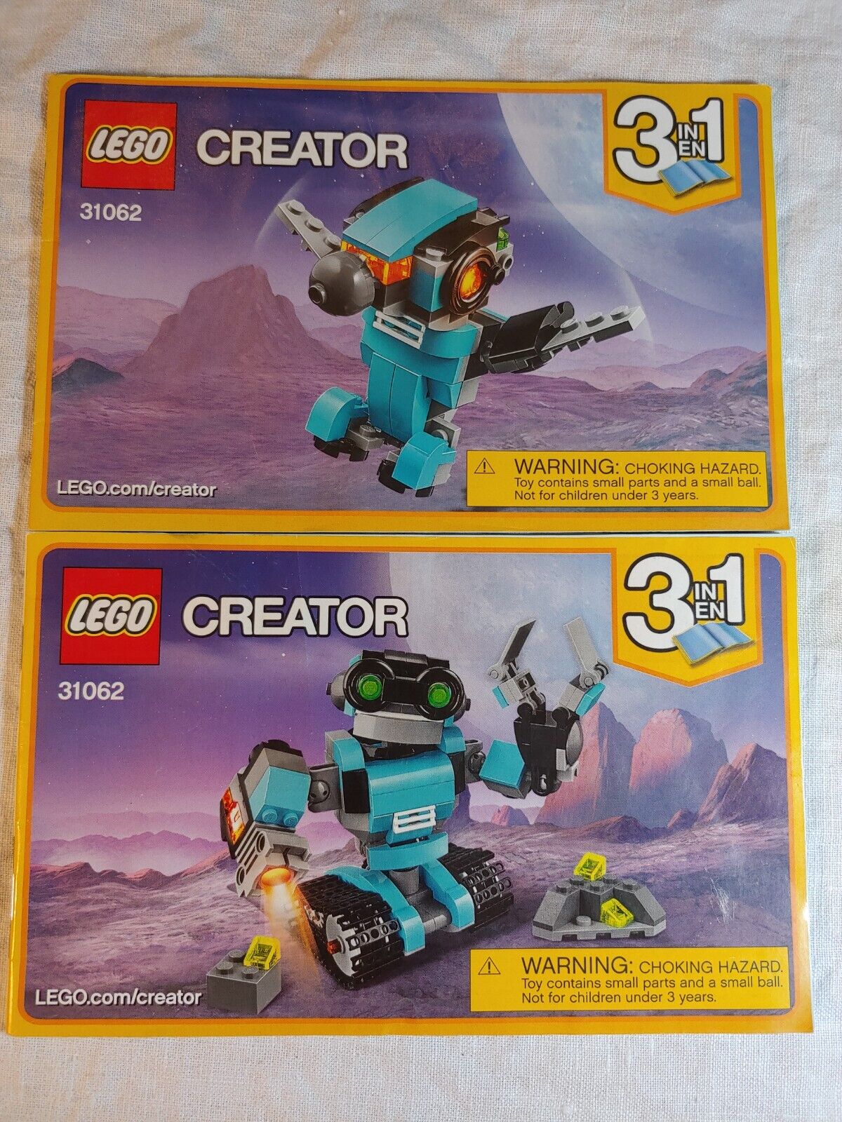 Lego Creator 31062 2 Booklet Set Instructions Only