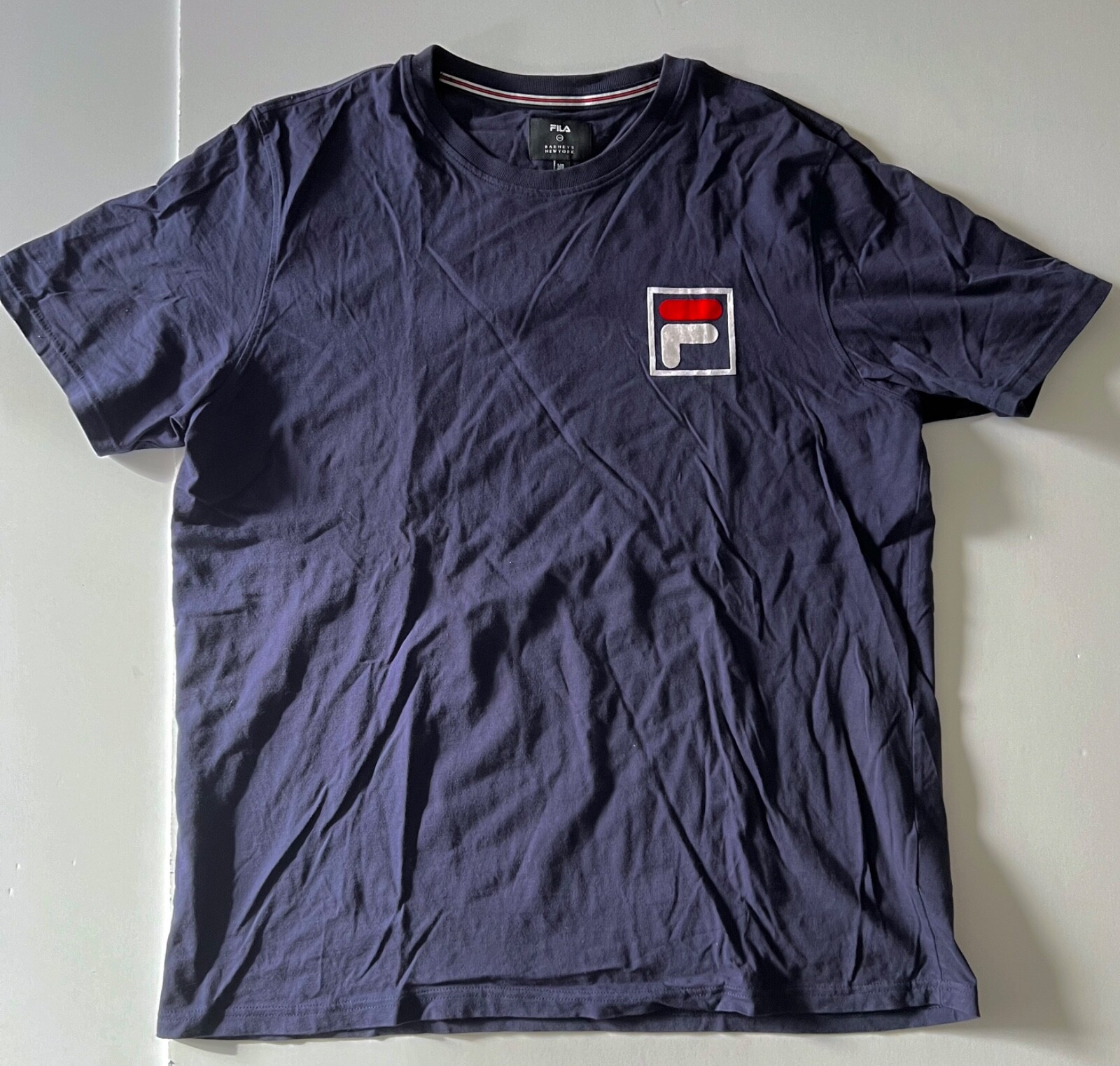 maglietta fila x barneys BLU SCURO RETRO logo XL USATA