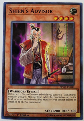 Yu-Gi-Oh! - Shien's Advisor - SPWA-EN046 - NM/VLP - Super Rare- 1ST E.- NM/M