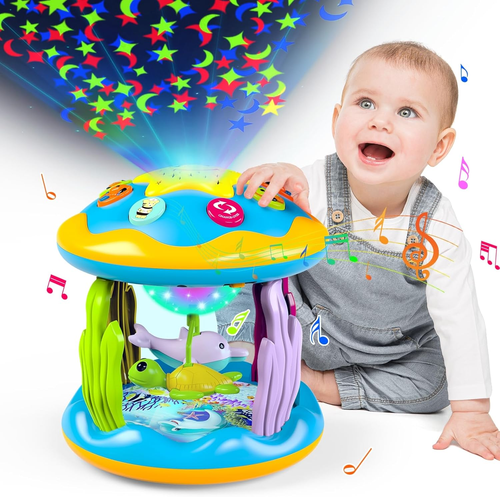 Baby Toys 6 to 12 Months, 4 in 1 Musical Rotating Projector, Tummy Time Light up - 第 11/11 張圖片