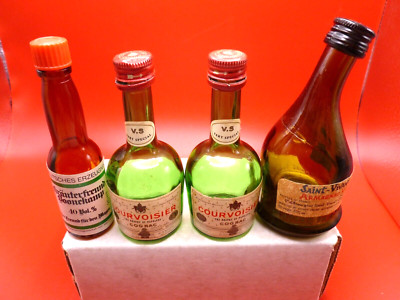 Mini Liquor 4 Bottle Lot-Courvosier kranterfreund boonekamp Saint Vivant