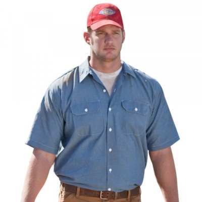 dickies chambray short sleeve shirt