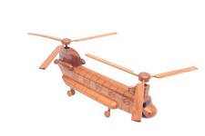 CH-47 Chinook Wooden Helicopter Model | Mahogany