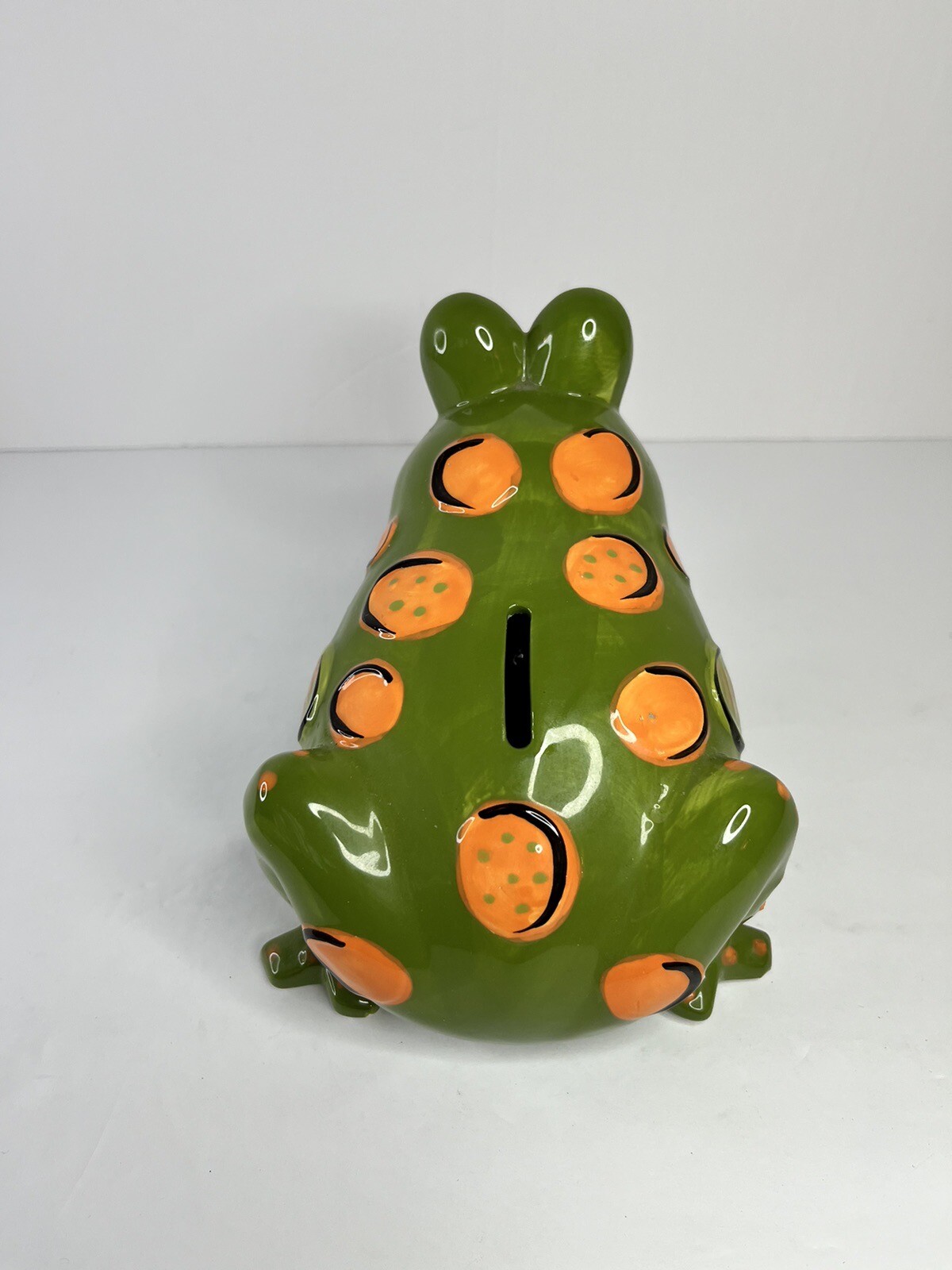 Bella Casa Frog Froggy Coin Bank Home Decor Ceramic Big Eyes