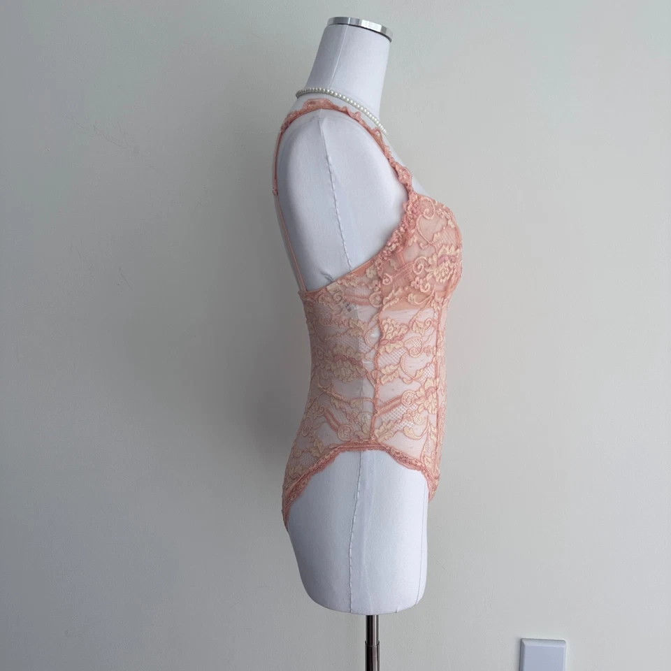 Body La Perla XS Encaje Vintage Bustier Coqueta Romántico Boudoir Italia Pin Up Foto 4 de 4