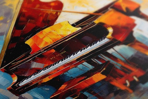 Piano Musica Stile Pittura Colorata Stampa su Tela, Musica Classica Arte - Foto 5 di 9