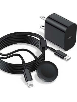 For Apple Watch 7/6/5/4/3/2/1/SE iPhone iPad Magnetic Charger 2/3in1 USB C Cable