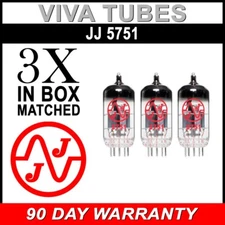 Brand New JJ Tesla 5751 GAIN MATCHED Trio (3) Vacuum Tubes Low-Gain 12AX7
