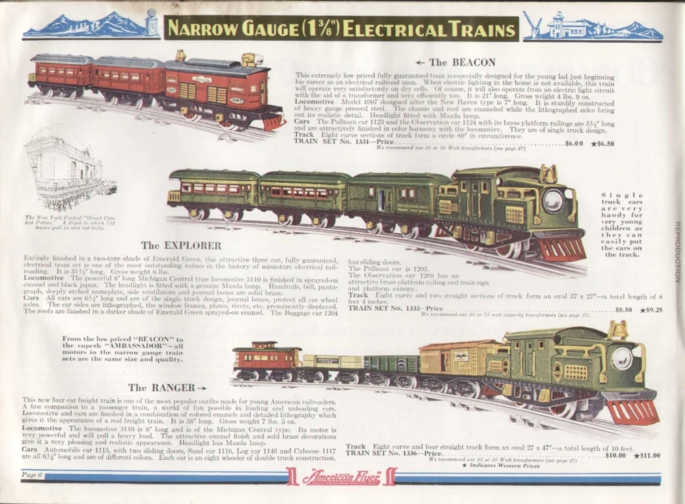 Catalogo AMERICAN FLYER 1927 Electrical & Wind-Up Trains Airplanes REPRINT E bb Foto 2 de 4