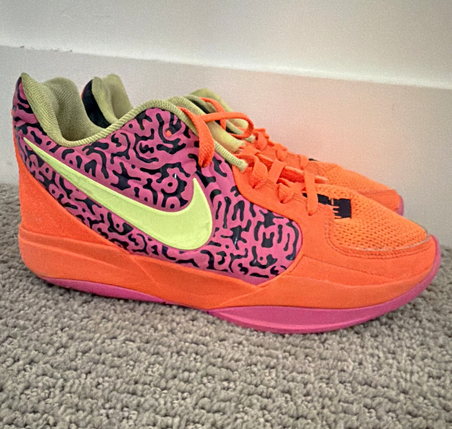 Nike Kobe Ja Morant boys Basketball Low Top Sneakers Orange Pink size 6.5