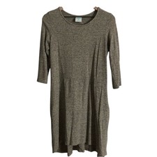 Freeloader Knit Brown Gray Lightweight Knee Length Shift Sweater Dress