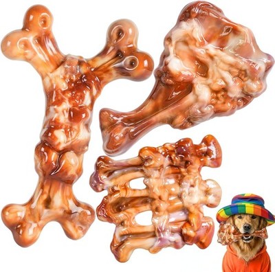 3 Pack Indestructible Dog Toys for Aggressive Chewers Tough Dog Toys (Bacon)