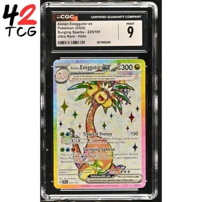 225 191 pokemon card Pikachu ex 2024 Pokemon Surging Sparks 219/191 Ultra Rare PSA 9