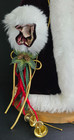FIGURE RED VELVET WHITE FUR ST. NICK SANTA CLAUS CHRISTMAS WOOD STAND NICE 14" — photo 3