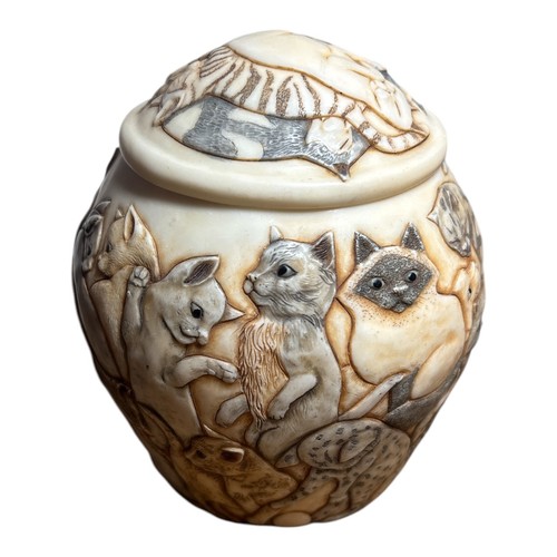 Harmony Kingdom Jardinia Cat Urn Pet “cats Galore” Kitty Feline Kittens