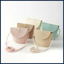 Flip children's Bag Cute Grass Woven Handbag Little Girl Crossbody Fashion Cute