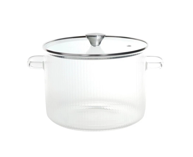 Pentola Casseruola in VETRO BOROSILICATO con Coperchio BRANDANI Trasparente