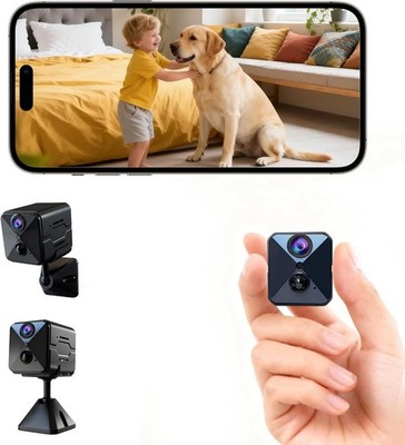 Mini Überwachungskamera 4K mit Bewegungserkennung Akku WLAN Innen Außen Nachts
