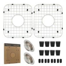 YORZSDI 2 Pack 11-3/4"x13-7/8 Sink Grid - 304 Stainless Steel Heavy Duty Kitchen