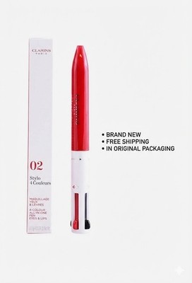 Clarins Stylo 4-Colour All In One Retractable Pen For Eyes & Lips 02 NIB