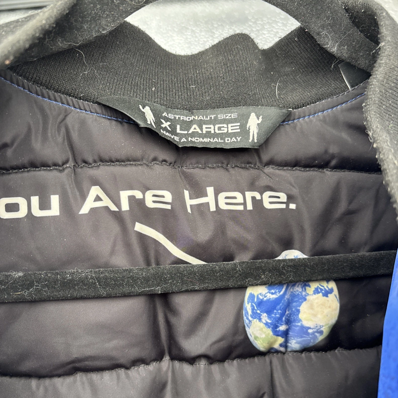 Nasa apollo 11 bomber jacket unisex, moon print with recycled Polyfill XL Size image 2