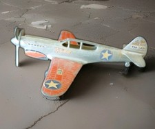 1950's Hubley MILITARY Tin & Die Cast Airplane Good Markings