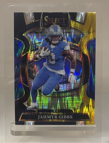 2025 Panini Select - Concourse Jahmyr Gibbs #71 Green & Yellow Shock Prizm