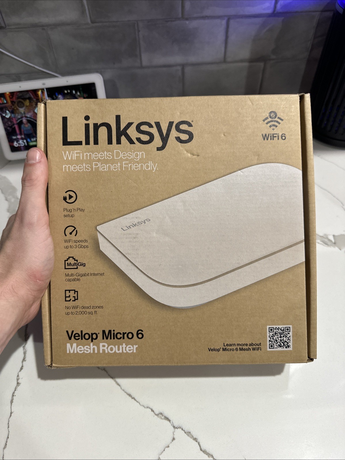 NEW/SEALED - Linksys Velop Micro 6 AX3000 Dual Band Micro 6 Mesh Router - White