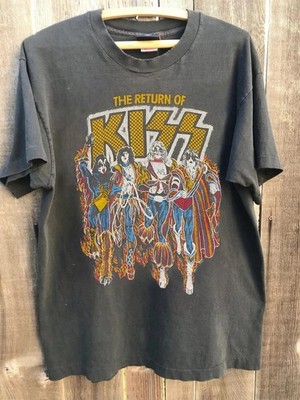 Kiss Band 1980 - The Return Of Kiss Charcoal Unisex T shirt Vtg S