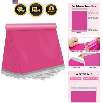 Pink Poly Mailers 14.5X19 100 Pack, Strong Adhesive Shipping Envelopes for Cl...