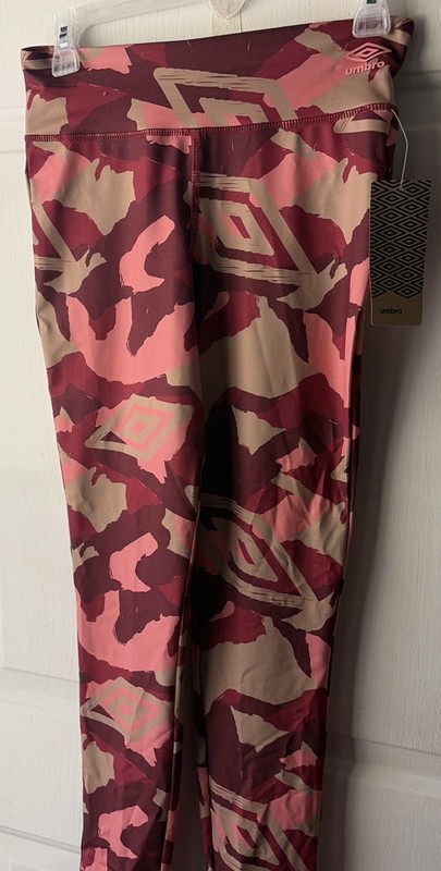 Umbro Girls Sublimated Legging Pants - Rhubard Red Pink - Size Large   14