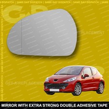 For Peugeot 207 wing mirror glass 06-12 Left Passenger side with Wide Angle