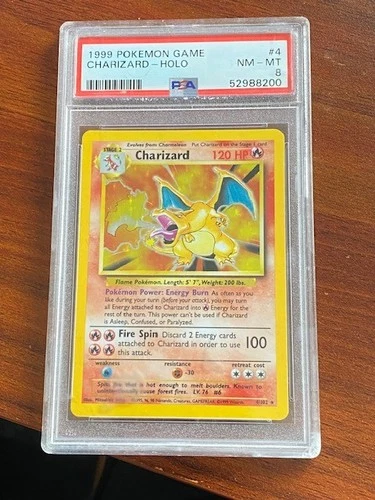 PSA 8 Charizard Holo 1999 Pokemon Base Set #4/102 NM-MT Unlimited