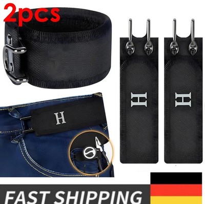 2pcs Taktischer Metallhaken Elastischer Gürtel Unsichtbar Taillengürtel Schwarz