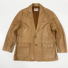 Scully Leather WhipStitch Blazer Size 46 Men  s Tan Brown Western Jacket