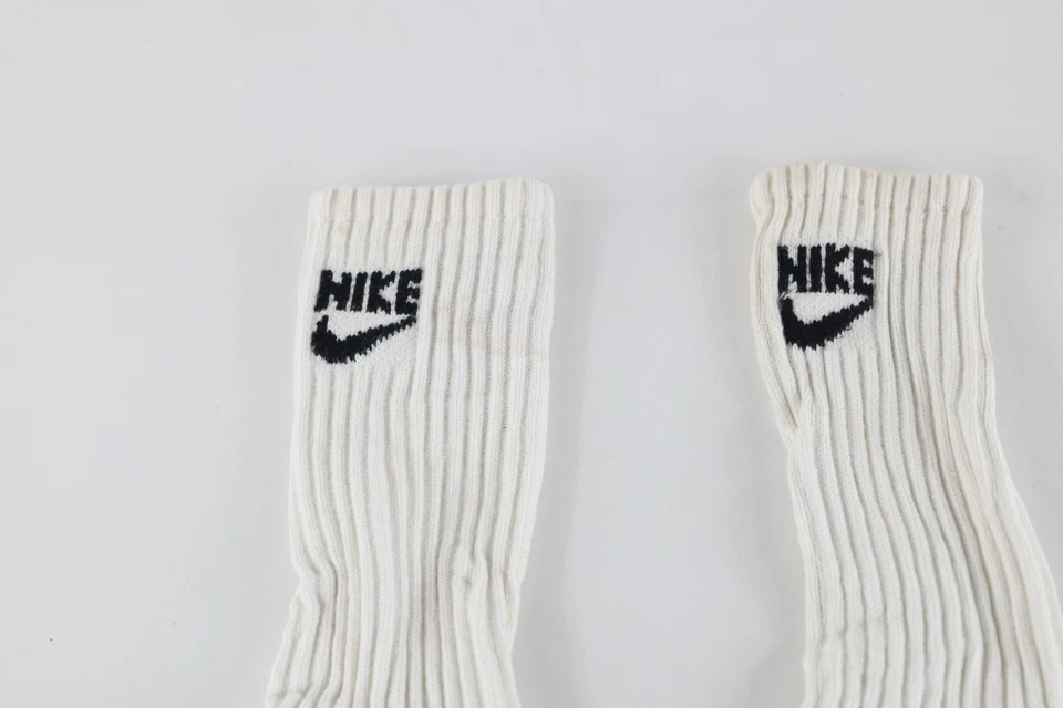 Calcetines de tubo blancos para hombre grandes de colección años 80 90 Nike Spell Out Travis Scott Swoosh EE. UU. Foto 2 de 4