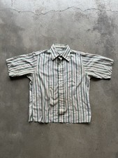 True Vintage 1960s Super Distressed Stained Green Button Up Shirt Men's Size L