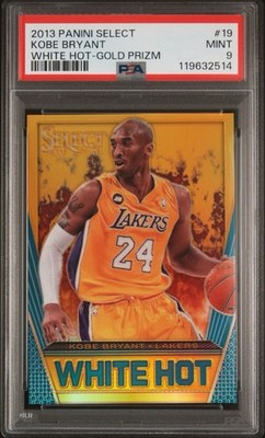 2013-14 Panini Select Kobe Bryant #19 WHITE HOT GOLD ⭐️ PRIZM #03/10 PSA 9 POP 4