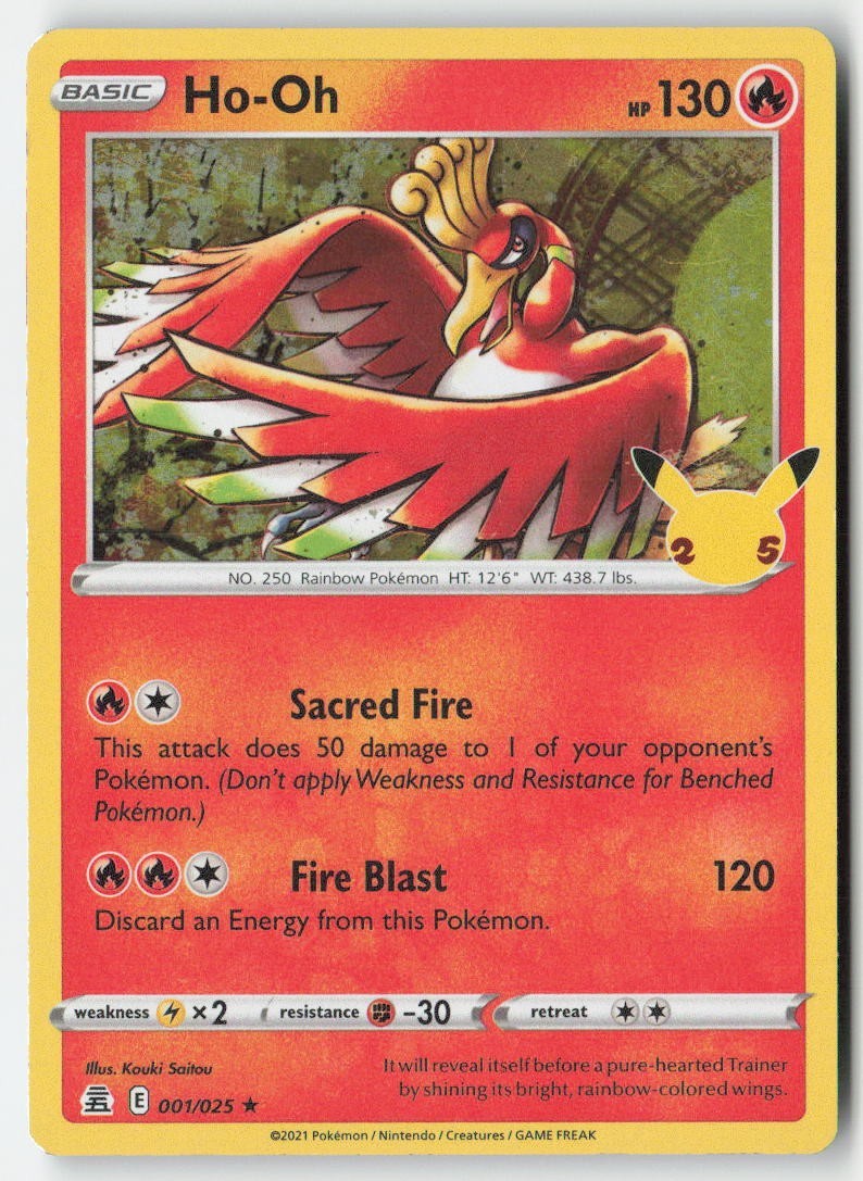 Ho-Oh 1/25 Rare MP Holo - Celebrations